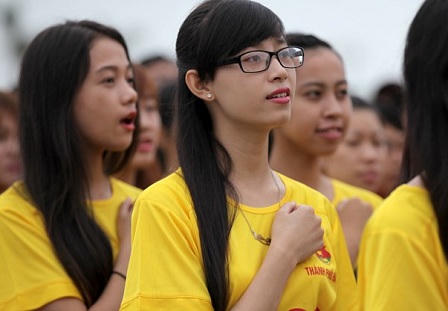 12.000 đoàn viên, thanh niên hát Quốc ca dưới cờ Tổ quốc